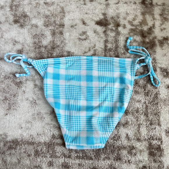 Xhilaration Blue Plaid String Bikini Bottom NWT - Picture 5 of 5